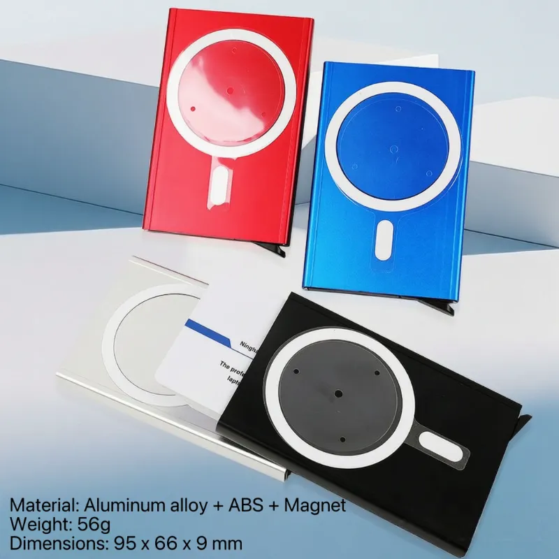 Portacarte magneticu in alluminio auto pop-up